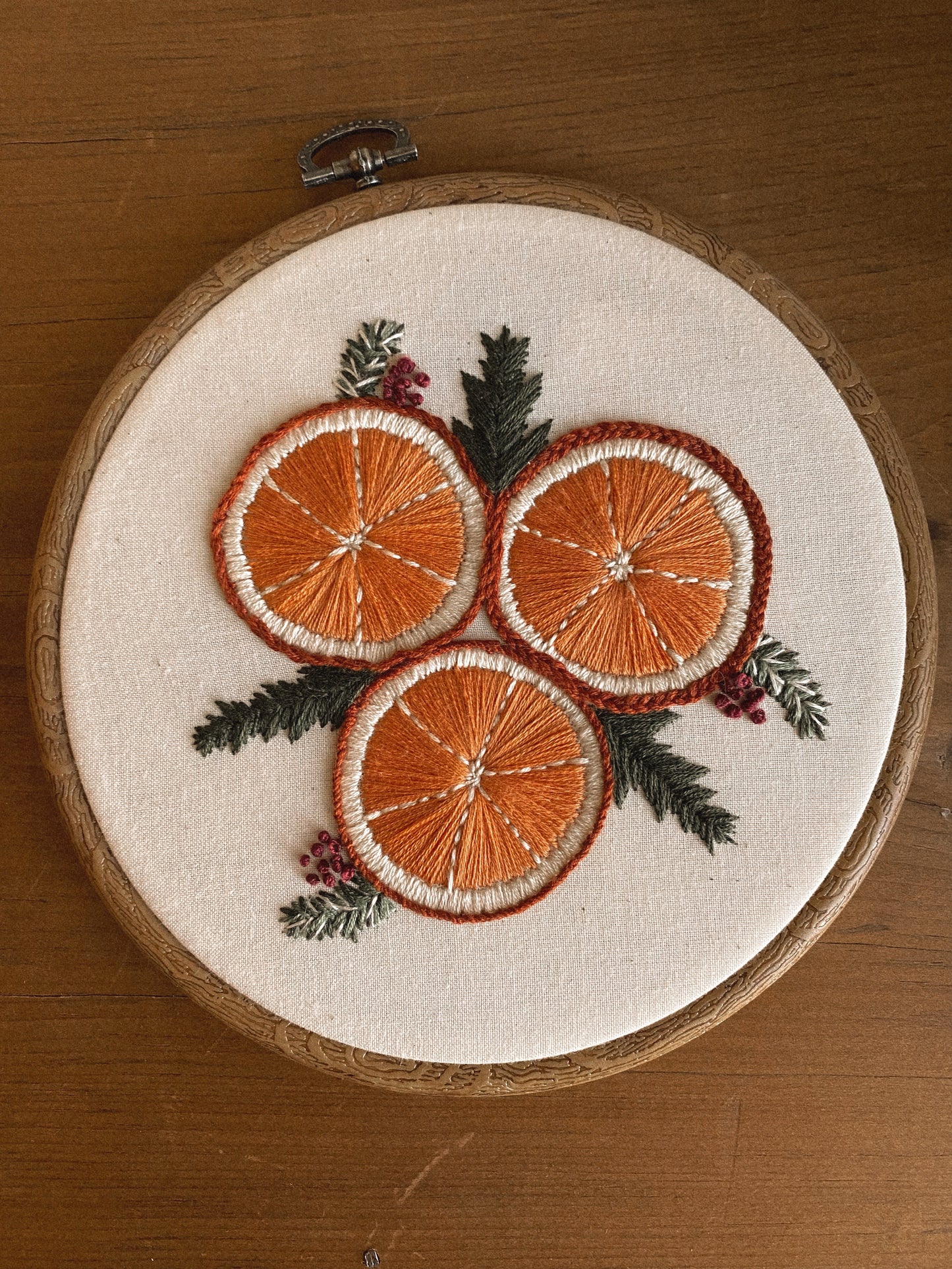 Christmas Orange Embroidery