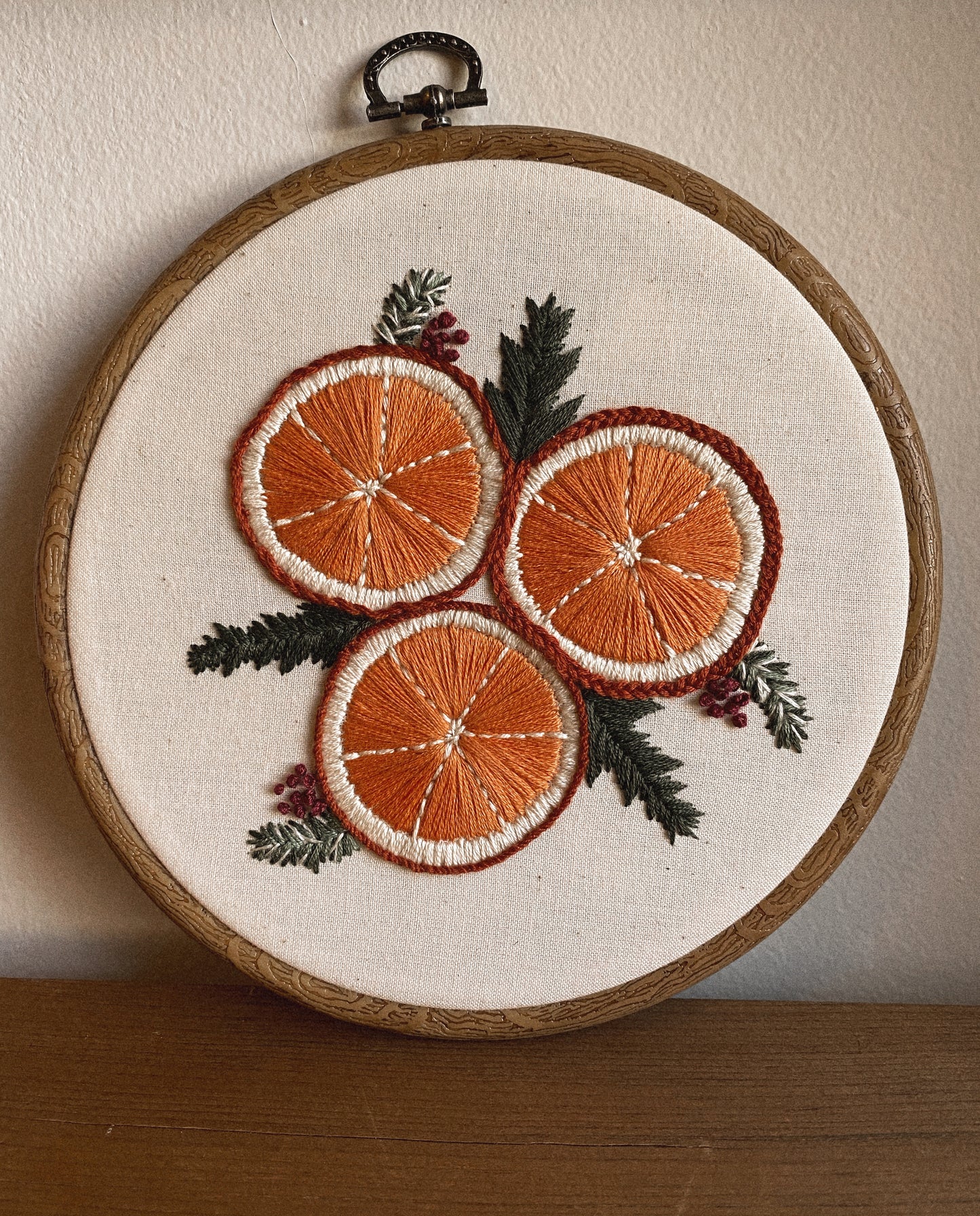 Christmas Orange Embroidery