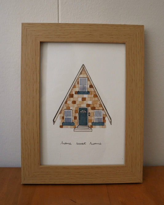 Little A-Frame, Watercolor House Portrait