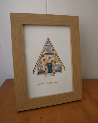 Little A-Frame, Watercolor House Portrait