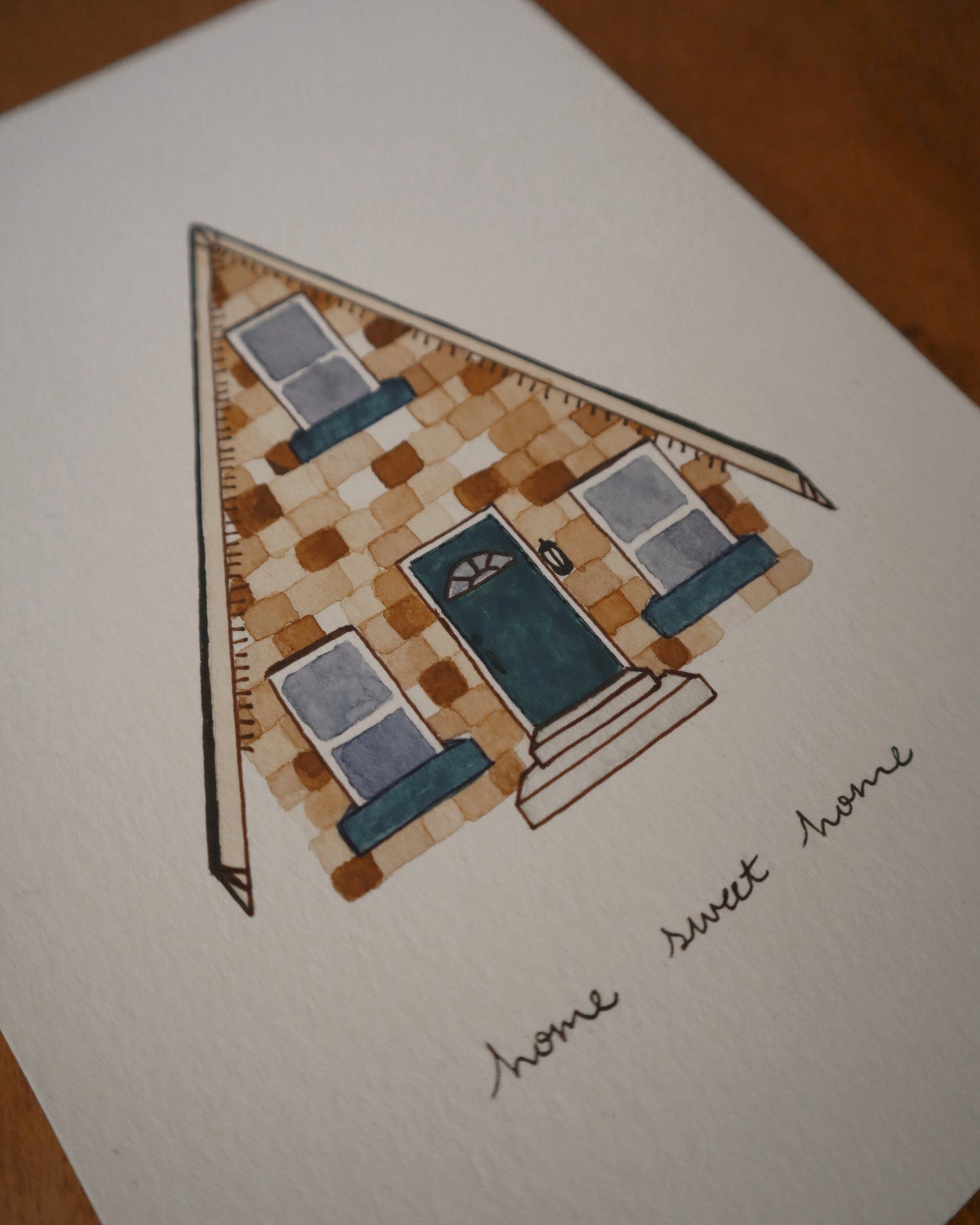 Little A-Frame, Watercolor House Portrait